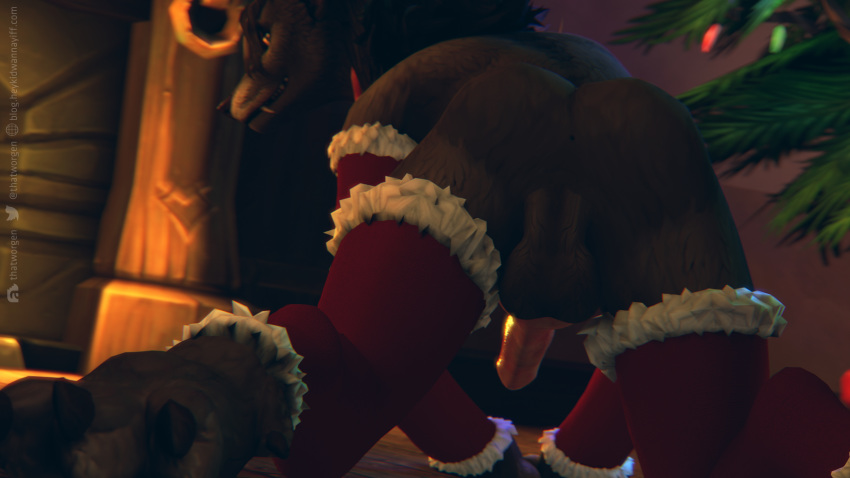 16:9 3d_(artwork) 8k absurd_res animal_genitalia animal_penis anthro anus balls barefoot blizzard_entertainment butt canid canine canine_penis christmas christmas_clothing christmas_tree claws clothing digital_media_(artwork) fangs fireplace fur genitals gynomorph hair hi_res hindpaw holidays intersex knot legwear looking_at_viewer mammal mane nude pawpads paws penis pinup plant pose presenting presenting_anus presenting_balls presenting_hindquarters red_clothing ribbons solo spread_legs spreading text thatworgen thigh_highs toes tree video_games warcraft were werecanid werecanine werewolf widescreen worgen
