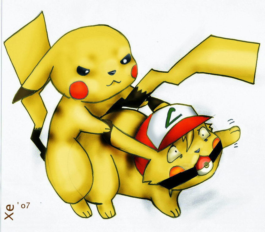 ash_ketchum ashchu pikachu pokemon xeaneaux