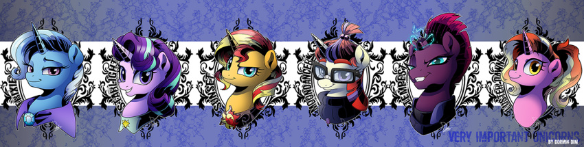 amber_eyes armor blue_eyes broken_horn dormin-kanna electricity equestria_girls equid equine eyewear friendship_is_magic glasses group horn jewelry looking_at_viewer luster_dawn_(mlp) mammal moondancer_(mlp) my_little_pony my_little_pony:_the_movie_(2017) necklace portrait purple_eyes starlight_glimmer_(mlp) sunset_shimmer_(eg) tempest_shadow_(mlp) trixie_(mlp) unicorn