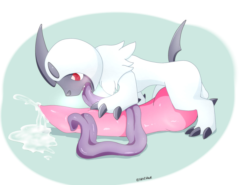 absol auto_penis_lick big_penis bodily_fluids feral genital_fluids genitals hi_res huge_penis hyper hyper_genitalia hyper_penis hyper_tongue licking long_tongue male masturbation nintendo oral oral_masturbation penile penile_masturbation penis pok&eacute;mon pok&eacute;mon_(species) precum self_lick sevi_blaze solo tongue tongue_out video_games