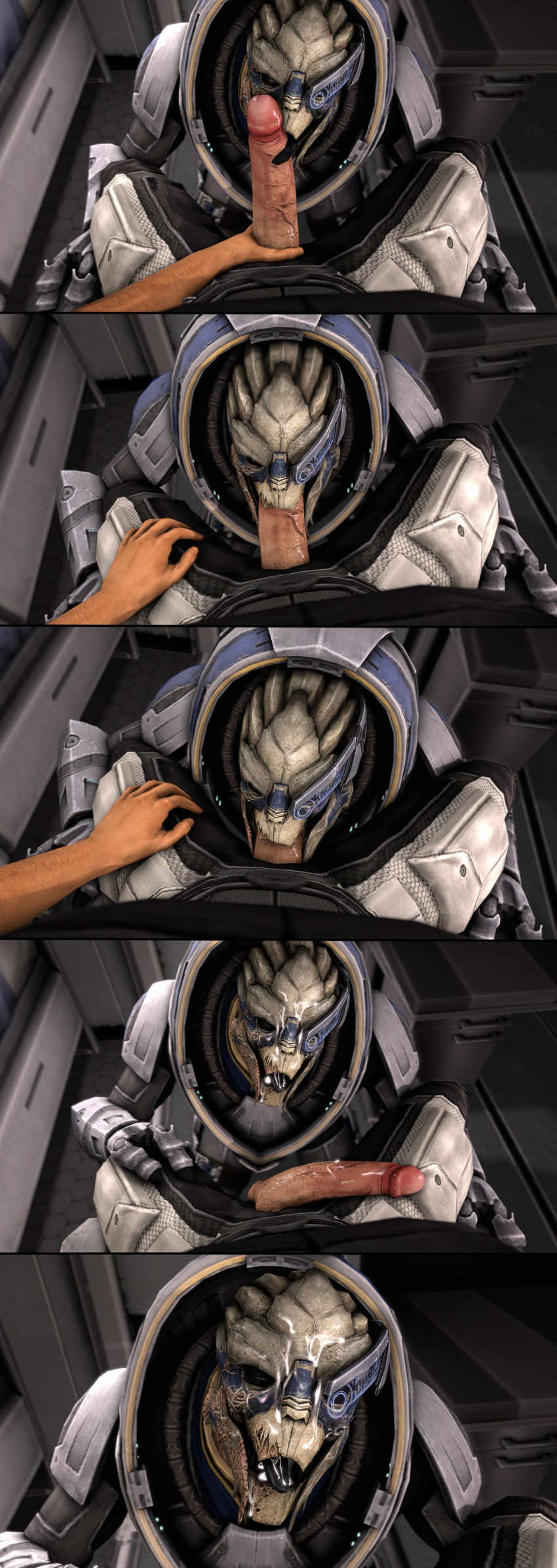 3d_(artwork) absurd_res alien armor balls balls_deep big_penis bodily_fluids cheap-wazoo clothed clothed_sex clothing commander_shepard cum cum_in_mouth cum_inside cum_on_face cum_on_tongue deep_throat digital_media_(artwork) duo fellatio first_person_view garrus_vakarian genital_fluids genitals hand_on_leg hand_on_thigh hi_res holding_penis human humanoid_genitalia humanoid_penis interspecies kneeling licking male male/male male_penetrated male_penetrating male_penetrating_male mammal mass_effect multiple_images oral penetration penile penis penis_lick sex sitting source_filmmaker tongue tongue_out turian video_games xenophilia