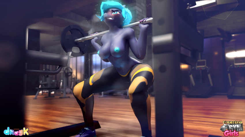 16:9 anthro big_breasts bodily_fluids breasts clothed clothing dragk dumbbell equid equine exercise female friendship_is_magic fur hair hasbro hi_res horse mammal my_little_pony nipples pony princess_luna_(mlp) solo solo_focus thick_thighs topless weightlifting weights widescreen workout yoga_pants