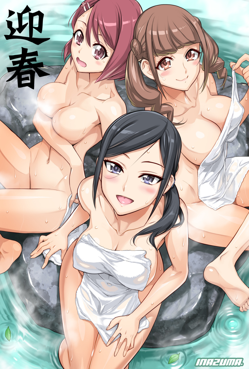 bathing hanadera_nodoka healin'_good_precure hiramitsu_hinata inazuma onsen sawaizumi_chiyu tagme towel wet