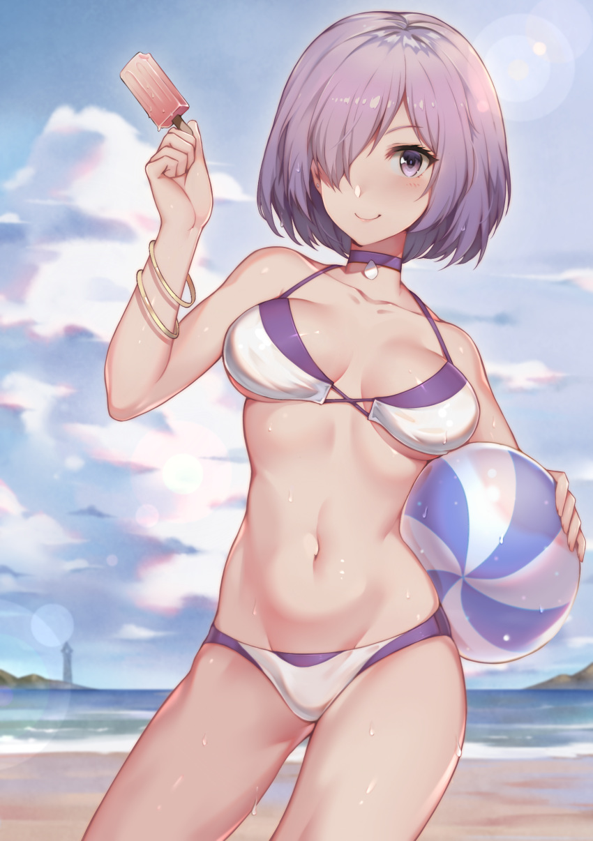 bikini choukoukou_no_diaosi cleavage fate/grand_order mash_kyrielight swimsuits