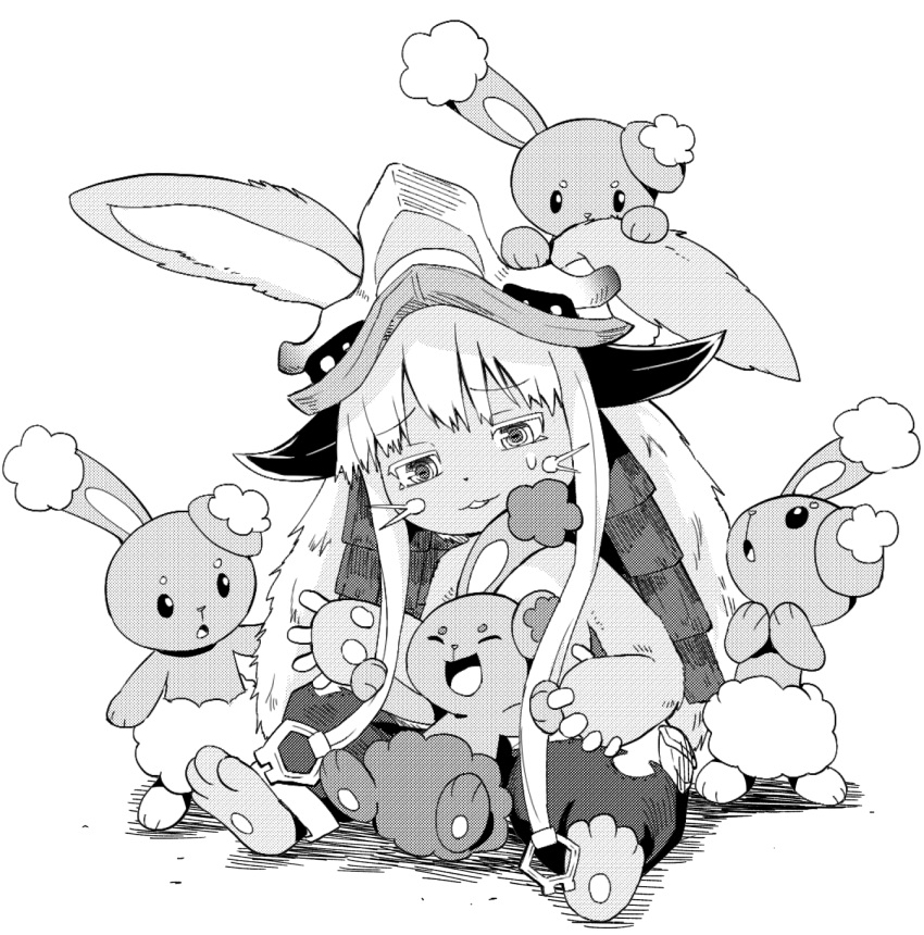 1other artist_request buneary gen_4_pokemon happy highres long_hair made_in_abyss nanachi_(made_in_abyss) smile trait_connection very_long_hair