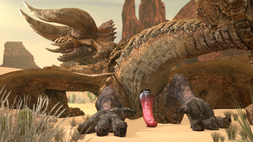 16:9 2020 3d_(artwork) 4k absurd_res butt capcom diablos_(mh) digital_media_(artwork) dragon duo english_text feral flying_wyvern genitals hi_res horn human ivorylagiacrus looking_at_viewer male mammal monster_hunter open_mouth outside paws penis presenting presenting_hindquarters presenting_penis raised_tail scalie size_difference solo source_filmmaker teeth text video_games widescreen wyvern