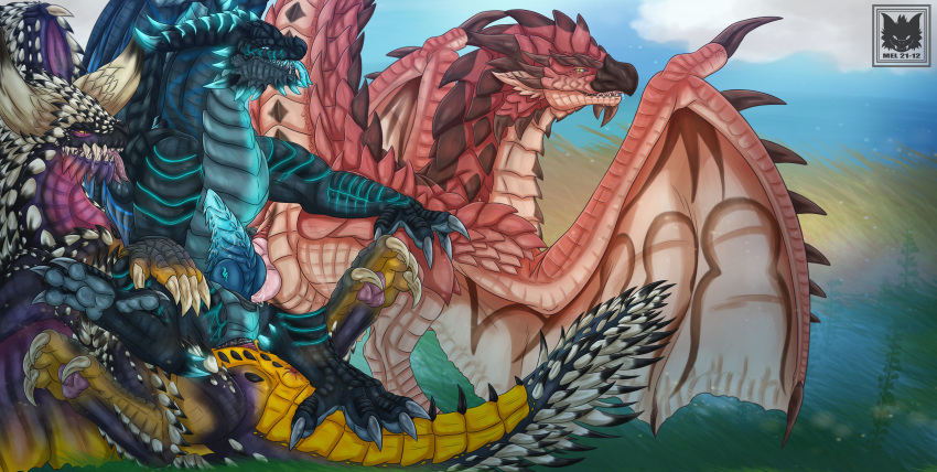 absurd_res anal bulge butt capcom double_penetration dragon elder_dragon feral flying_wyvern genitals group group_sex hi_res knot male male/male mel21-12 monster_hunter nergigante paws penetration penis rath_wyvern rathalos scalie sex size_difference slit_penetration slit_sex threesome video_games wyvern