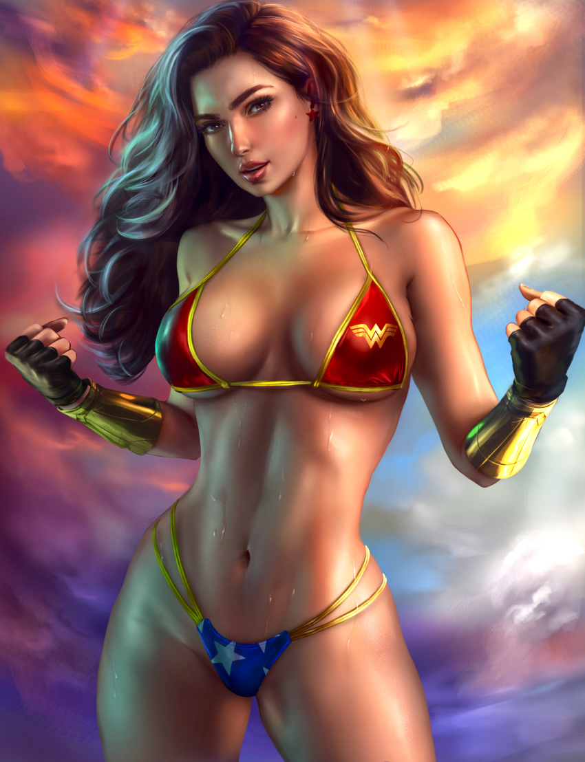 bikini logan_cure swimsuits wet wonder_woman wonder_woman_(character)