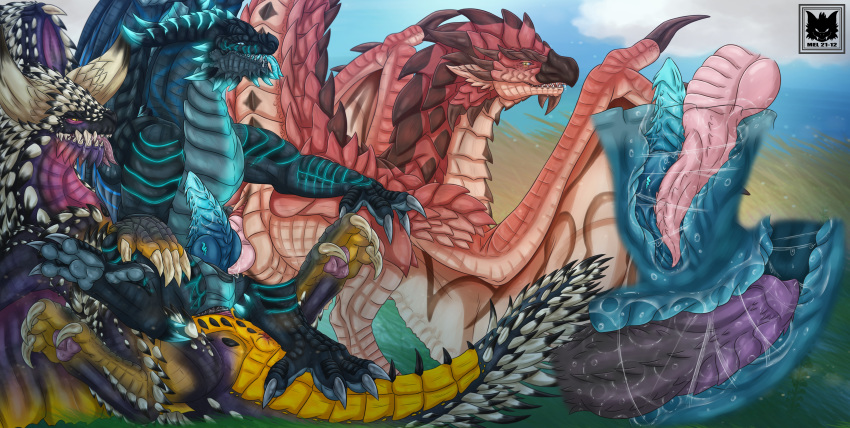absurd_res anal butt capcom chair_position double_penetration dragon elder_dragon feral flying_wyvern from_behind_position genitals group group_sex hi_res internal knot male male/male mel21-12 monster monster_hunter nergigante paws penetration penile_spines penis rath_wyvern rathalos scalie sex size_difference slit_penetration slit_sex threesome video_games wet wyvern