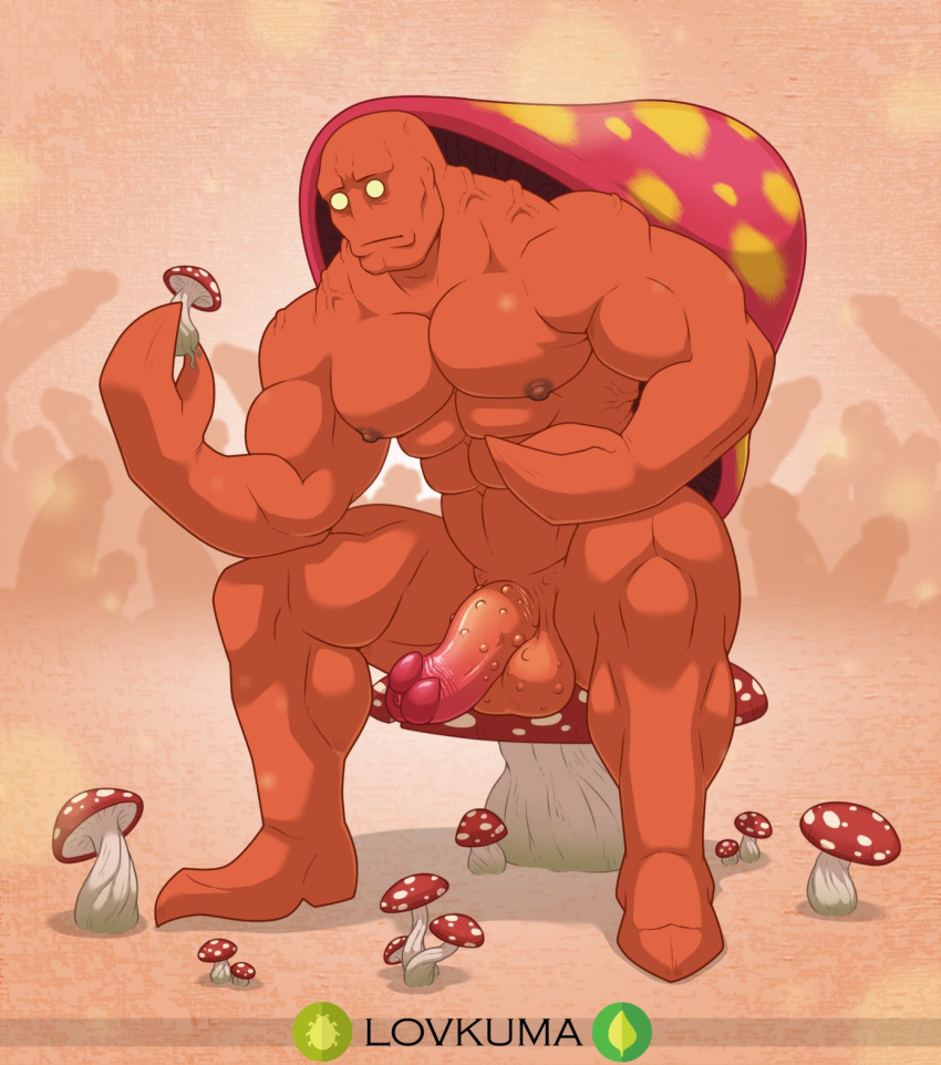 2020 abs animal_humanoid anthro anthrofied arthropod arthropod_humanoid balls biceps empty_eyes expressionless frown fungus genitals half-erect hi_res humanoid insect insect_humanoid leaf lovkuma male muscular muscular_anthro muscular_legs muscular_male mushroom mushroom_cap mushroom_glans mushroom_penis nintendo nipples nubbed_penis parasect parasite penis phallic pincers pok&eacute;mon pok&eacute;mon_(species) pok&eacute;morph quads red_balls red_body red_penis red_skin signature sitting solo triceps veiny_muscles video_games
