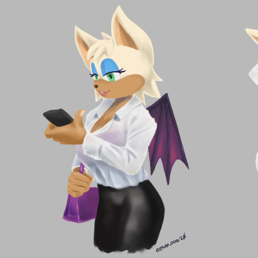 1:1 anthro big_breasts breasts clothed clothing esahma female fur rouge_the_bat sonic_the_hedgehog_(series)