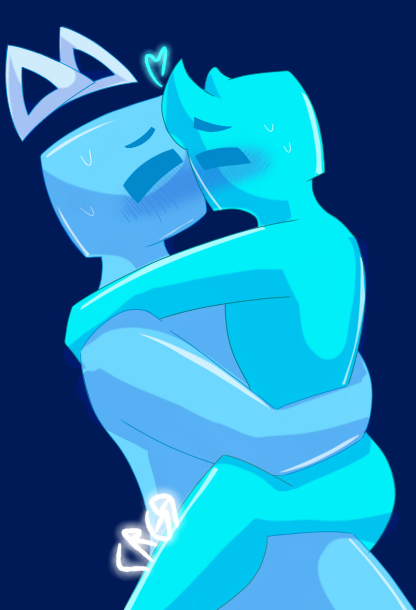blue_and_white blue_body blush cyan_cube duo hi_res humanoid just_shapes_and_beats kissing male male/male monochrome sad_cube smrtka769