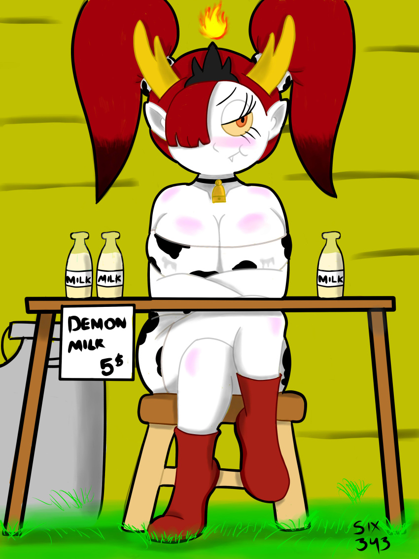 3:4 absurd_res bodily_fluids clothing disney female hekapoo hi_res humanoid lactating lactating_through_clothing mammal milk not_furry six343 solo star_vs._the_forces_of_evil wet wet_clothing
