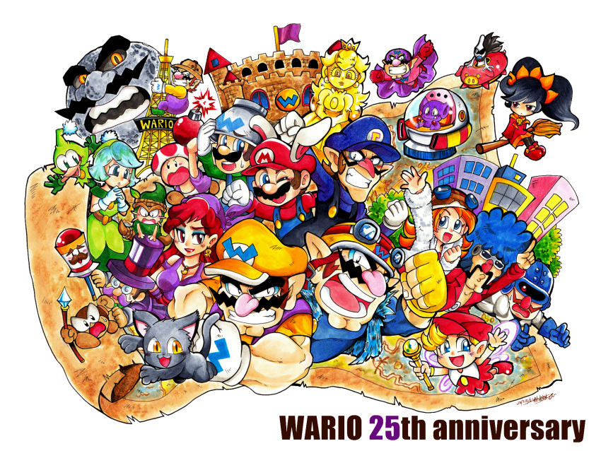 ashley_(warioware) captain_syrup luigi mona_(warioware) tagme toad wario warioware