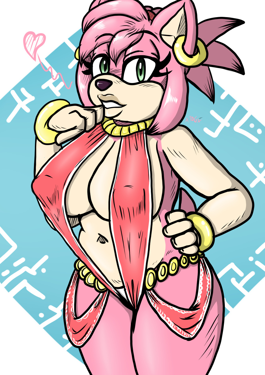 2021 absurd_res amy_rose anthro belt big_breasts bracelet breasts curvy_figure digital_drawing_(artwork) digital_media_(artwork) ear_piercing ear_ring eulipotyphlan female fur hair hedgehog hi_res humanoid jewelry lips mammal mobian_hedgehog necklace piercing pink_body pink_fur ponytail sega skimpy_dress slightly_chubby solo sonic_the_hedgehog_(series) thick_thighs video_games xxtheoneguyxx