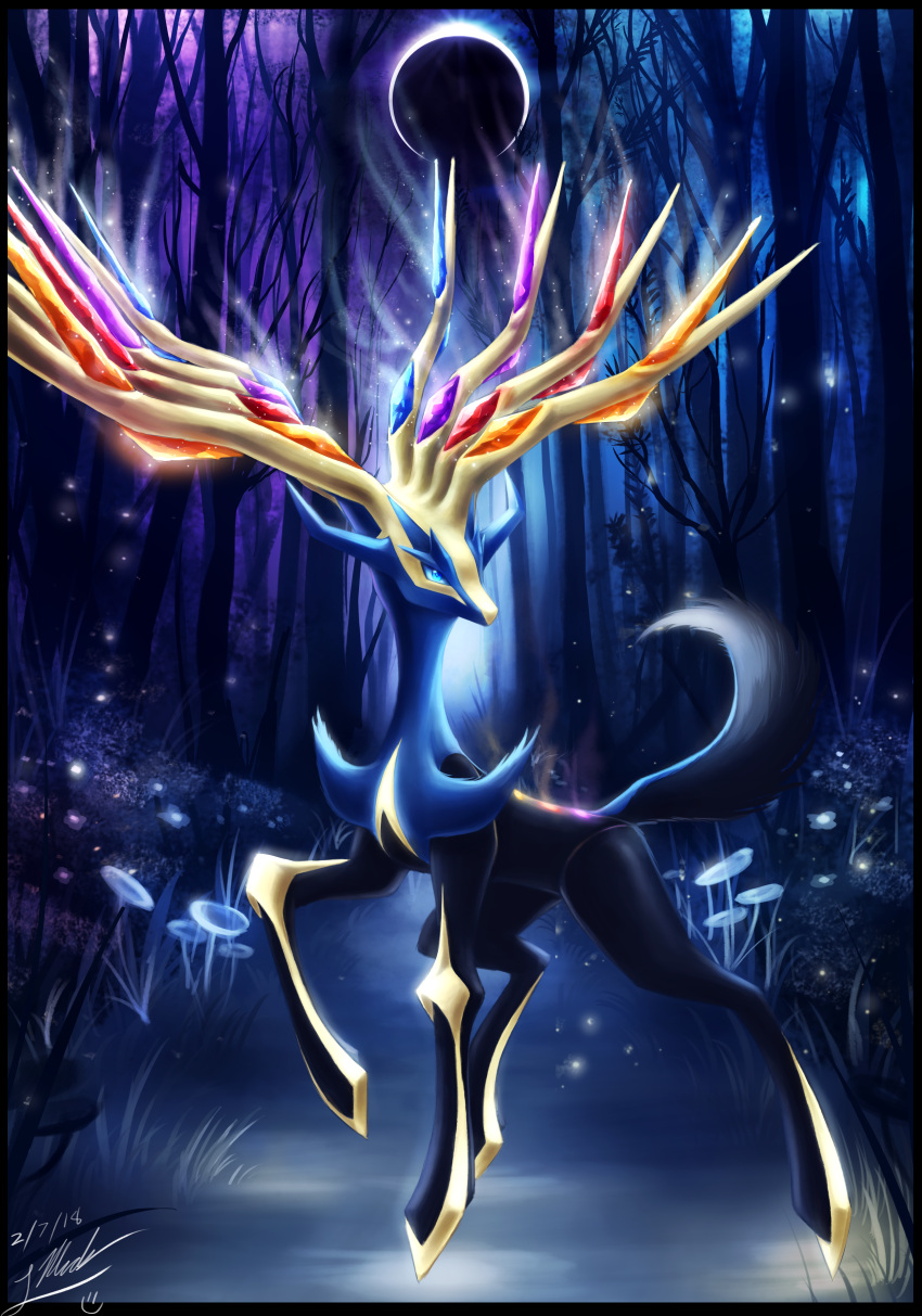 absurd_res cervid fairypokemon forest hi_res legendary_pok&eacute;mon legendarypokemon mammal nintendo plant pok&eacute;mon pok&eacute;mon_(species) pokemonfanart pokemonxy shupamikey solareclipse solo tree video_games xerneas xerneas_(active_mode)