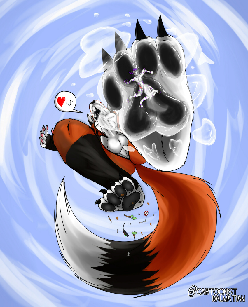 &lt;3 4_toes absurd_res anthro balls barefoot big_feet black_pawpads bodily_fluids canid canine claws crush cum cum_covered cum_drip cum_on_feet dark_claws dripping duo ejaculation eyes_closed feet felid flattened foot_domination foot_fetish foot_focus foot_play fox fur genital_fluids genitals hair hi_res hindpaw larger_anthro larger_male macro macro_domination macro_focus male male/male mammal markings messy micro micro_on_macro nude owen_dalmation pantherine pawpads paws penis purple_claws purple_hair purple_markings raised_paw red_body red_fox red_fur redrick size_difference smaller_anthro smaller_male stepped_on stepping stomping tiger toes traffic_light under_foot under_paws white_balls white_body white_fur