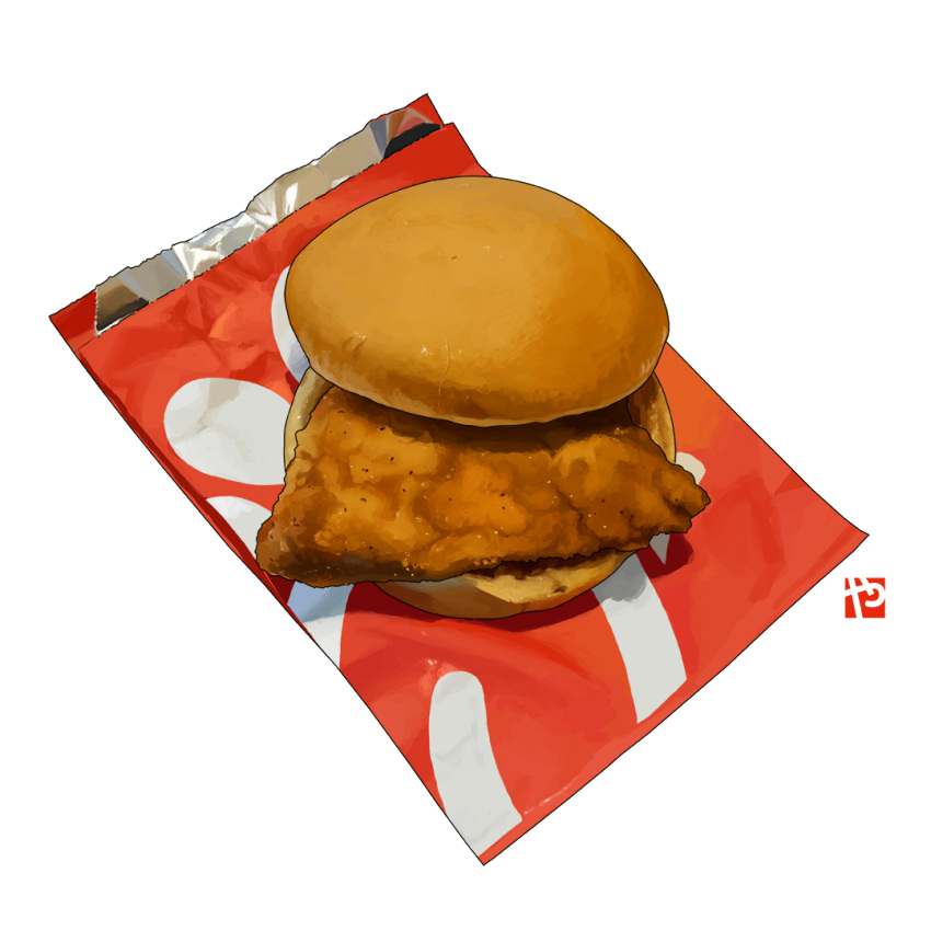 bag bird bread bread_bun chick-fil-a chicken chicken_(food) food food_focus meat no_humans original plastic_bag sandwich simple_background still_life studiolg white_background