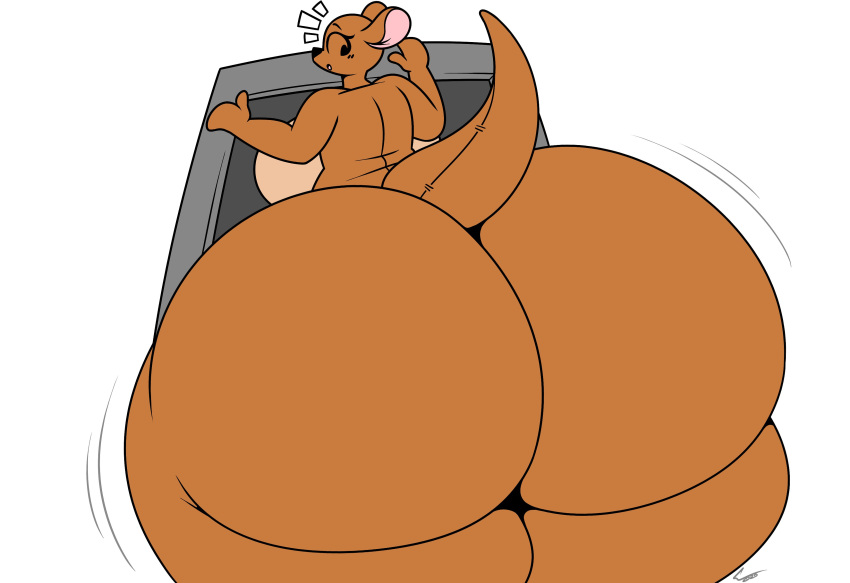 absurd_res angstrom anthro big_breasts big_butt breasts butt disney doorway female hi_res huge_butt kanga kangaroo looking_back macropod mammal marsupial nude rear_view solo stuck stuck_in_door thick_thighs wide_hips winnie_the_pooh_(franchise)