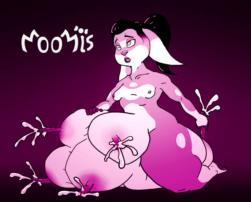 &lt;3 &lt;3_eyes anthro areola big_areola bodily_fluids breast_milking breasts clothed clothing cute_face digital_media_(artwork) ejaculation eyebrows feet female flat_chested flat_colors fur genitals hair hi_res huge_hips huge_thighs huge_udders humanoid_feet hyper hyper_genitalia hyper_udders lactating lagomorph leporid lips long_nipples mammal masturbation milk moomis nipples no_underwear open_mouth orgasm orgasm_face overweight overweight_anthro overweight_female ponytail projectile_lactation rabbit simple_background sitting small_breasts small_nipples solo teats thick_bottom_lip thick_eyebrows thick_thighs topwear udders
