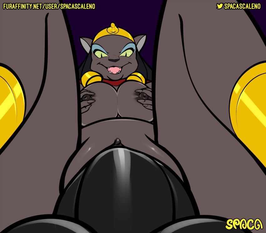 anthro black_penis breast_squish breasts close-up digital_media_(artwork) disney disney's_aladdin duo female female_focus female_penetrated genitals hi_res looking_down male male/female male_penetrating male_penetrating_female mammal mirage_(aladdin) nipples nude open_mouth penetration penis pussy sex simple_background solo_focus spaca squish vaginal vaginal_penetration