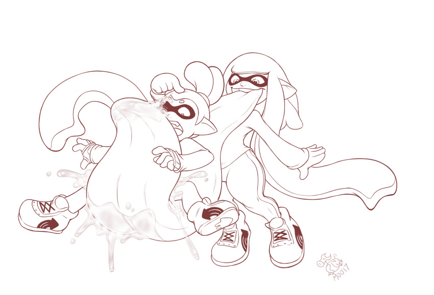 bodily_fluids cephalopod cownugget duo female hi_res huge_tongue humanoid hyper hyper_tongue inkling male male/female marine mollusk nintendo oral_vore saliva saliva_string splatoon tongue tongue_out video_games vore