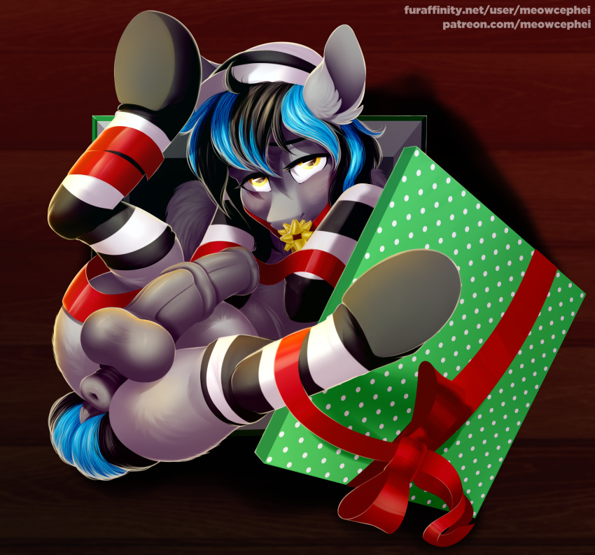 absurd_res character_wolfofsadness christmas clothing equid equine feral footwear friendship_is_magic gift hasbro hi_res holidays horse male mammal meowcephei my_little_pony pony socks solo solo_focus text url