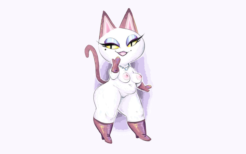 16:10 2021 animal_crossing anthro beauty_mark bedroom_eyes big_head boots breasts clothing domestic_cat eyelashes felid feline felis female footwear full-length_portrait genitals jewelry looking_at_viewer mammal mostly_nude narrowed_eyes necklace nintendo nipples olivia_(animal_crossing) portrait pussy seductive slightly_chubby solo standing thick_thighs video_games wide_hips widescreen xu53r