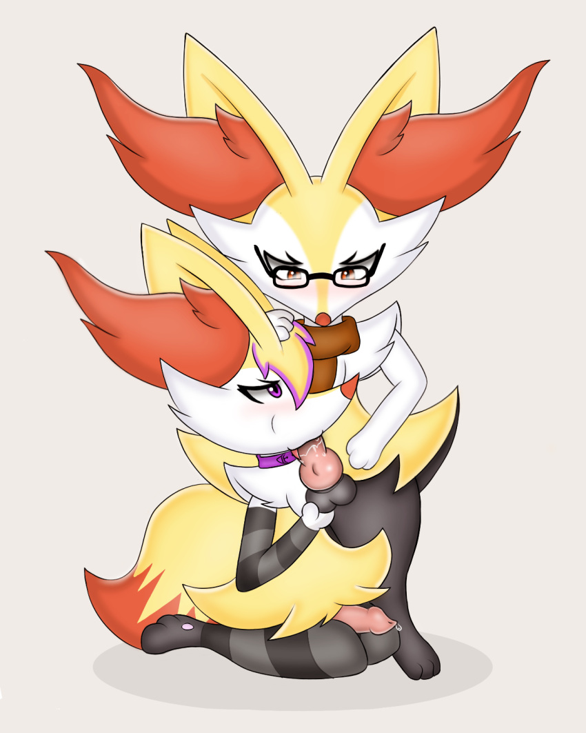 4:5 anthro balls braixen clothing darkbraixen duo fan_character genitals hi_res male male/male nintendo oral pok&eacute;mon pok&eacute;mon_(species) sex video_games