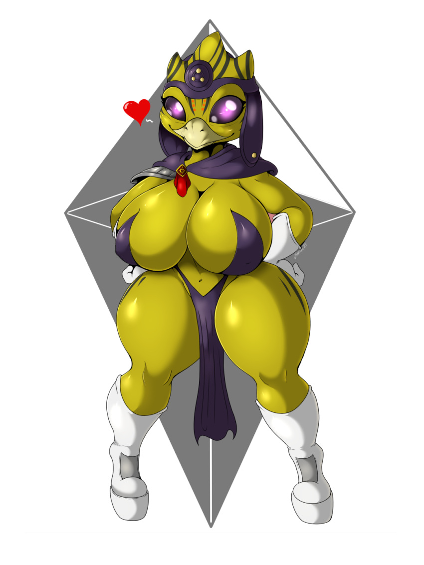 &lt;3 2021 3:4 alpha_channel big_breasts breasts clothing digital_media_(artwork) female footwear front_view gek gloves handwear hi_res huge_breasts looking_at_viewer navel nipple_outline no_man's_sky signature solo suirano thick_thighs