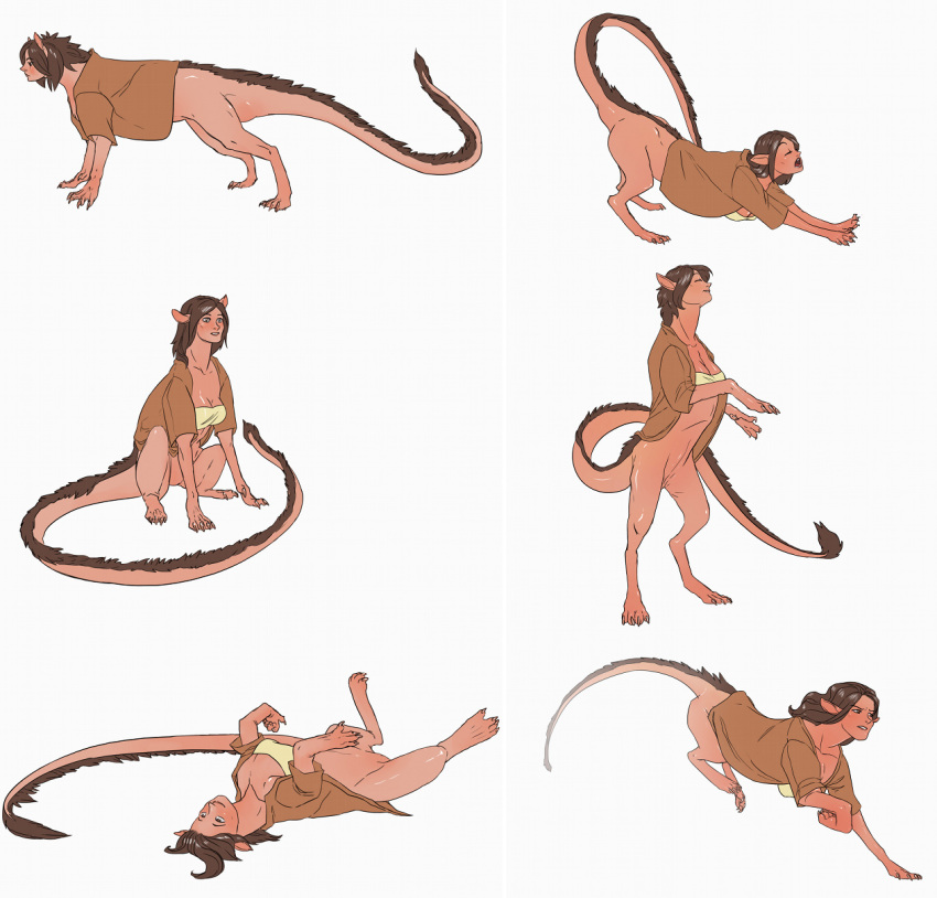 clothed clothing felid female feral hi_res mammal mane mistresssparkles multiple_poses mythological_sphinx mythology partially_clothed paws pose quadruped solo thick_tail