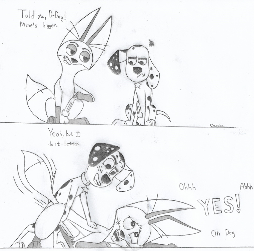 &lt;3 &lt;3_eyes 101_dalmatian_street 101_dalmatians ahegao all_fours animal_genitalia animal_penis blush bodily_fluids canid canine canine_penis canis caribe collar comic comparing dalmatian disney doggystyle domestic_dog duo dylan_(101_dalmatians) feral feral_on_feral feral_penetrated feral_penetrating feral_penetrating_feral fergus_(101_dalmatians) fox fox_tail from_behind_position fur genital_fluids genitals hi_res knot long_ears looking_pleasured male male/male male_penetrated male_penetrating male_penetrating_male mammal penetration penis precum sex spots spotted_body spotted_fur sweat text tongue tongue_out