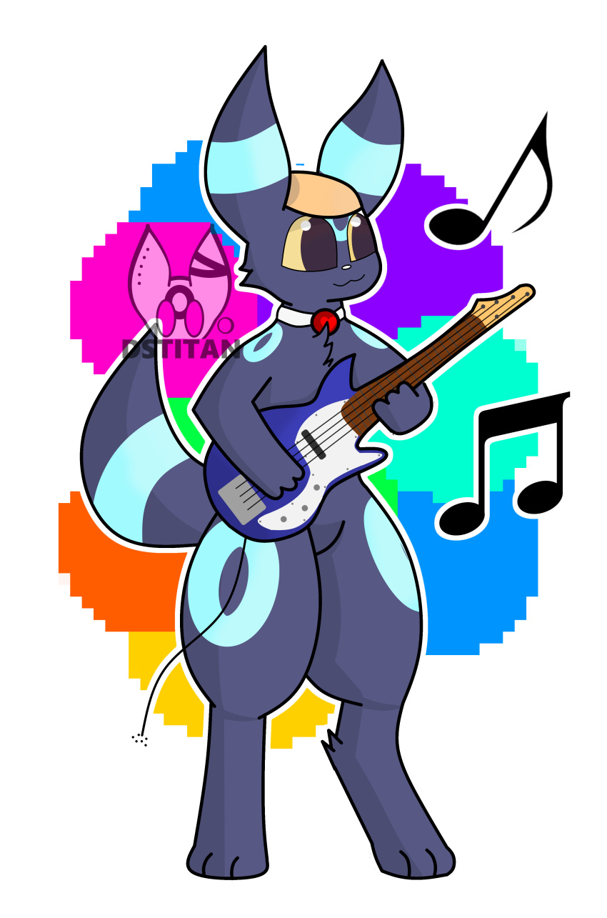 absurd_res alpha_channel anthro cutie_(disambiguation) dstitan eeveelution food guitar hi_res music musical_instrument nintendo pancake plucked_string_instrument pok&eacute;mon pok&eacute;mon_(species) standing string_instrument umbreon video_games