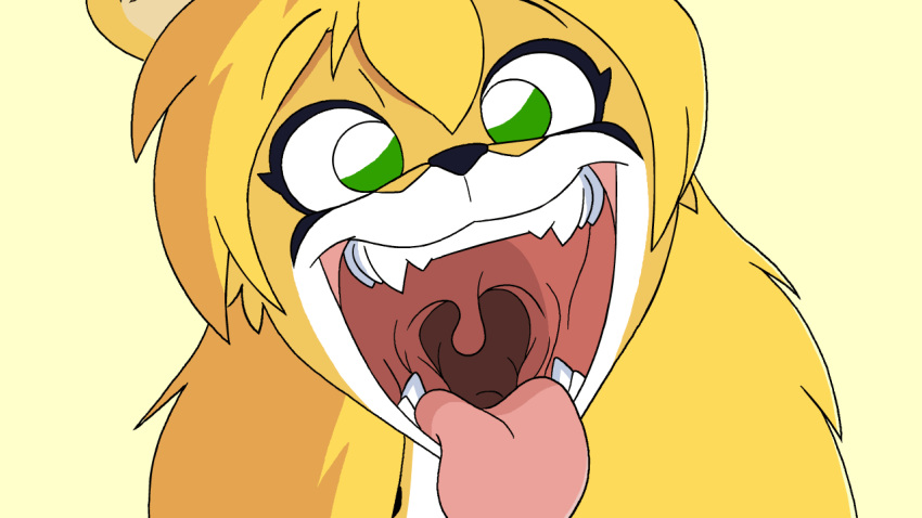 16:9 animated anthro breath cheetah felid feline female gaping_mouth green_eyes invalid_tag looking_at_viewer mammal mouth_shot open_mouth panting rookiex short_playtime solo tongue tongue_out uvula widescreen