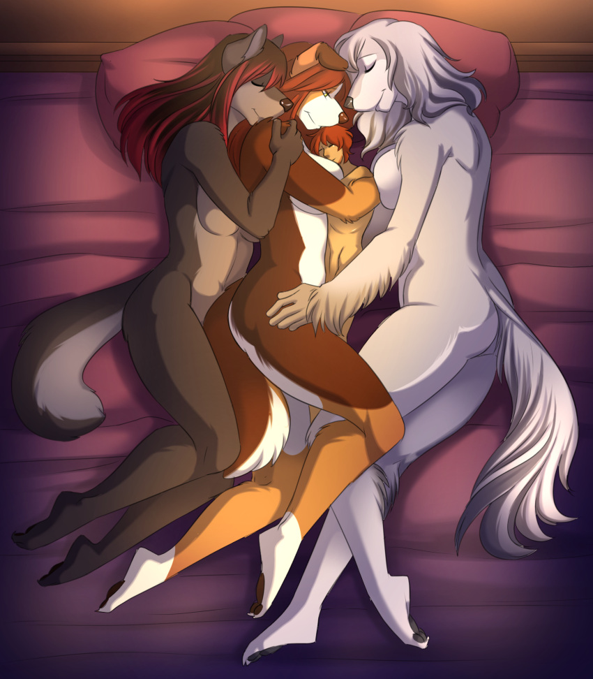 anthro black_body black_fur border_collie borzoi breasts brown_hair canid canine canis chestnut_hair collie cuddling domestic_dog entwined entwined_legs eyes_closed female female/female floppy_ears fluffy friends from_behind_position fur green_eyes group hair herding_dog hi_res hug human hunting_dog husky john_(ziapaws) larger_anthro larger_female long_hair looking_down love male male/female mammal master multicolored_body multicolored_fur multicolored_hair nordic_sled_dog nude pastoral_dog pet pillow prick_ears ramona_saltera roxy_(ziapaws) sex sheepdog shrinking siberian_husky sighthound size_difference size_play size_transformation sleeping sleeping_together smaller_human smaller_male smile spitz spoon_position spooning transformation warmth white_body white_fur white_hair ziggie13 zoe_(ziapaws)