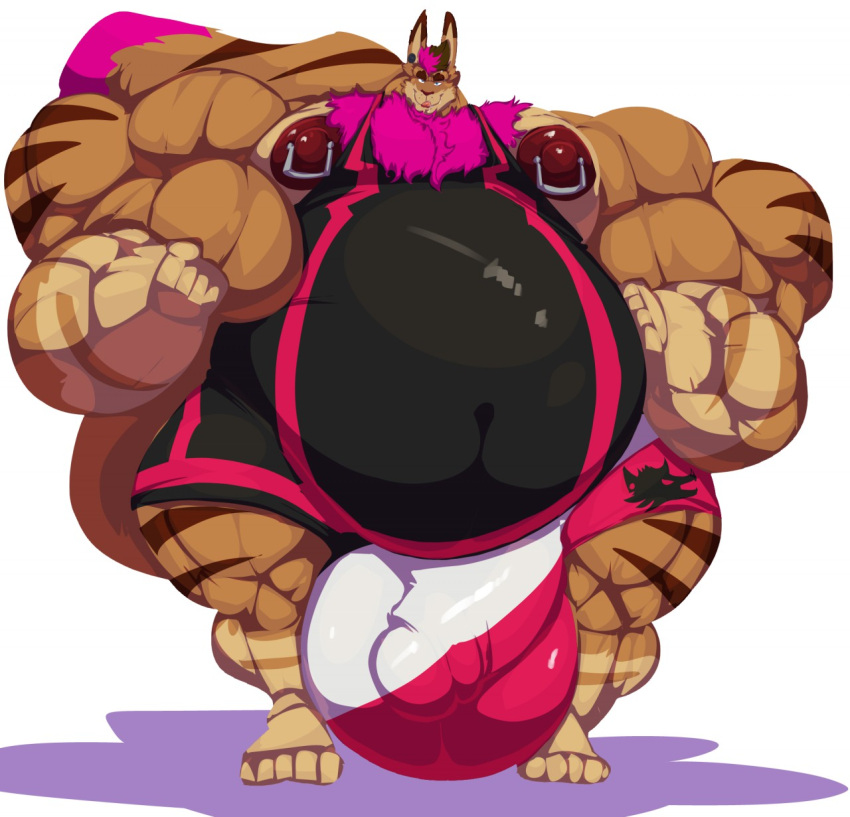 2020 5_toes anthro balls barefoot belly big_balls big_belly big_bulge big_muscles big_penis bobert body_hair bulge chest_hair earpiece feet flexing fur genitals hair hi_res huge_balls huge_bulge huge_muscles huge_penis hyper hyper_balls hyper_belly hyper_bulge hyper_genitalia hyper_muscles hyper_penis looking_at_viewer male mammal multicolored_body multicolored_fur multicolored_hair musclegut muscular nipple_piercing nipples penis piercing plantigrade red_nipples rob_(rgmbleh) rodent sciurid simple_background smile solo standing toes tongue tongue_out white_background wrestling_singlet