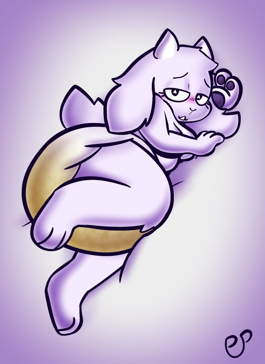 &lt;3 &lt;3_eyes absurd_res anthro bed blush bodily_fluids breasts clothed clothing covering covering_breasts diaper diaper_fetish diaper_only female fur furniture genital_fluids half-closed_eyes hi_res horn looking_at_viewer lying narrowed_eyes on_side signature simple_background solo suggestive_pose topless toriel undertale_(series) underwear urine wearing_diaper wet_diaper wetting wetting_diaper white_body white_diaper white_fur youknowthatpup