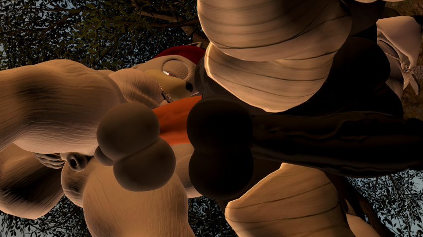 3d_(artwork) ace_(mrfrenchyjackal) adam_(juicyducksfm) against_natural_surface against_surface against_tree anal anal_penetration anthro anus armada_(artist) balls bent_over beret big_balls big_penis black_body black_fur canid canine canis clothing day digital_media_(artwork) dog_tags duo fan_character forest forest_background fur garry's_mod genitals hair hand_on_butt hat headgear headwear hi_res humanoid jackal juicyducksfm leaning leaning_forward long_hair male male/male mammal nature nature_background penetration penile penile_penetration penis plant red_beret red_eyes sega sonic_the_hedgehog_(series) spread_anus spreading tail tail_grab tree white_body white_fur white_hair wolf