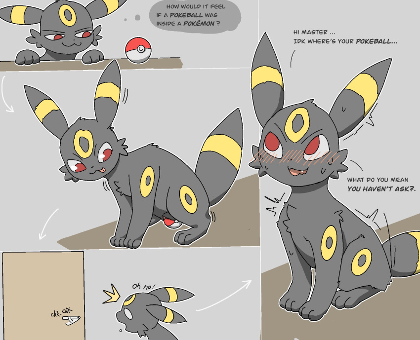 comic eeveelution english_text female feral generation_2_pokemon hi_res maoegou nintendo penetration pokeball pokeball_insertion pokemon pokemon_(species) solo text umbreon vaginal vaginal_penetration