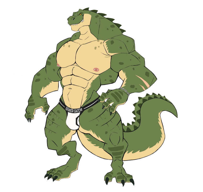 abs absurd_res alligator alligatorid anthro areola biped bulge claws clothed clothing countershade_face countershade_tail countershade_torso countershading crocodilian darknaigart fingers hi_res jockstrap jockstrap_only male muscular muscular_anthro muscular_male nipples pecs reptile scalie simple_background solo tail topless topless_anthro topless_male underwear underwear_only white_background