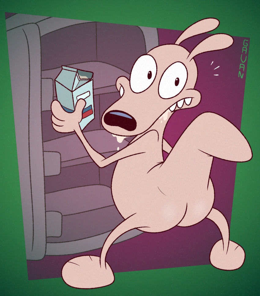 alternate_version_at_paywall anthro appliance big_butt butt caught fridge gavanzude hi_res kitchen_appliance looking_at_viewer looking_back looking_back_at_viewer macropod male mammal marsupial milk milk_carton nickelodeon nude raised_tail rear_view rocko's_modern_life rocko_rama solo tail teeth thick_tail wallaby