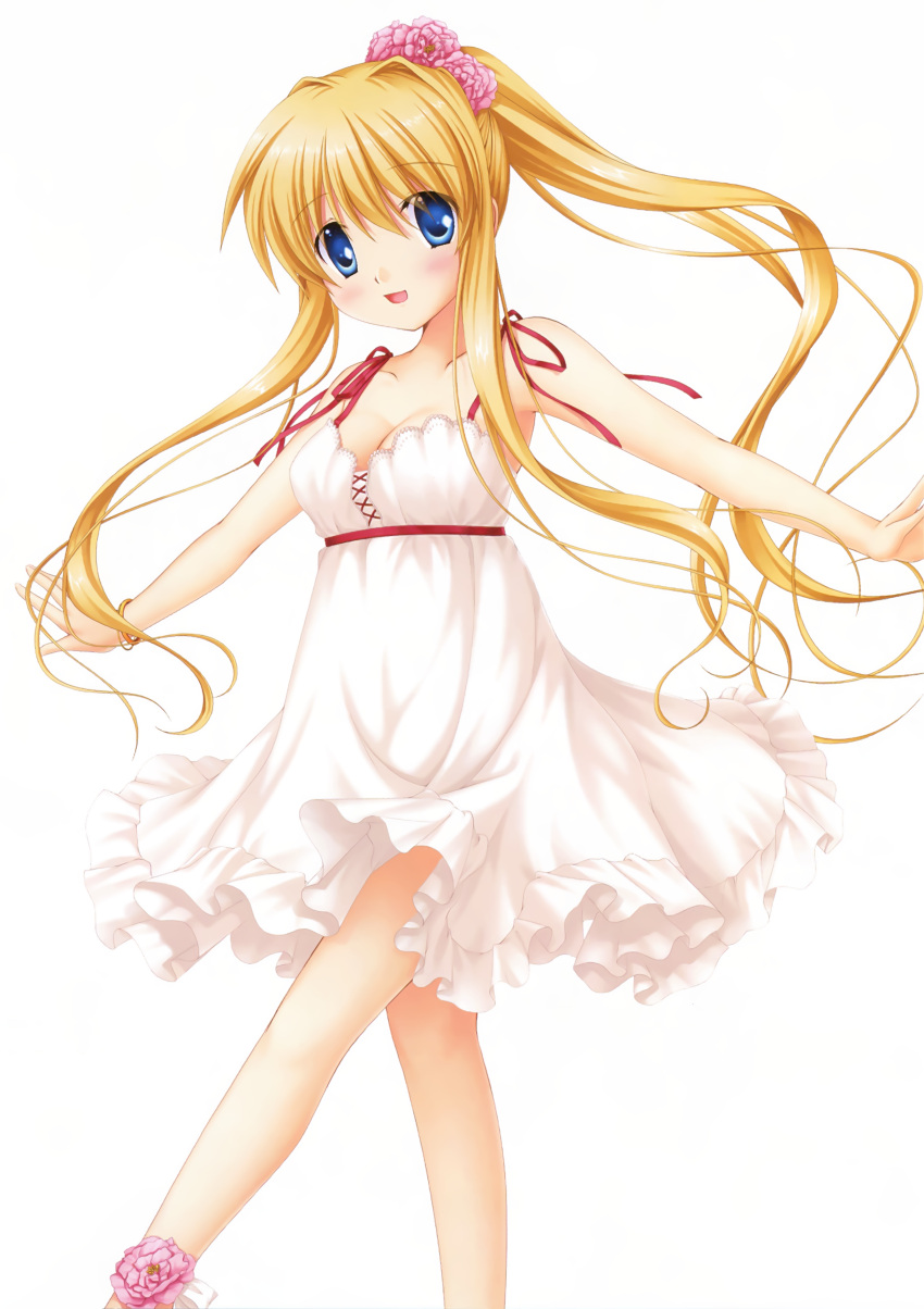 air dress hinoue_itaru kamio_misuzu key no_bra skirt_lift summer_dress