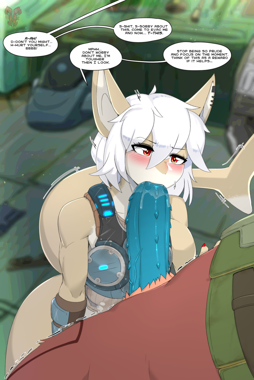 &lt;3 &lt;3_eyes 2021 anthro anthro_focus barbed_humanoid_penis big_breasts big_butt big_penis blue_penis blush bodily_fluids bottomless breasts bulletproof_vest butt claws clothed clothing dalmin dialogue duo ear_piercing ear_ring english_text epic_games faceless_anthro faceless_male fellatio female female_focus fin finger_claws fish fur gears_of_war genitals green_clothing green_topwear green_vest hair half-closed_eyes hand_on_stomach hi_res huge_penis humanoid_genitalia humanoid_penis hybrid_genitalia hybrid_penis interspecies looking_at_another male male/female marine microsoft motion_lines muscular muscular_anthro muscular_female narrowed_eyes oral penile penile_spines penis piercing pink_body pink_fur red_body red_claws red_eyes red_fur roadie_(roadiesky) roadiesky saliva saliva_on_penis scales sex shaking shark solo_focus speech_bubble tail_fin tan_body tan_scales text thick_thighs topwear trembling video_games white_body white_hair white_inner_ear white_scales xbox_game_studios