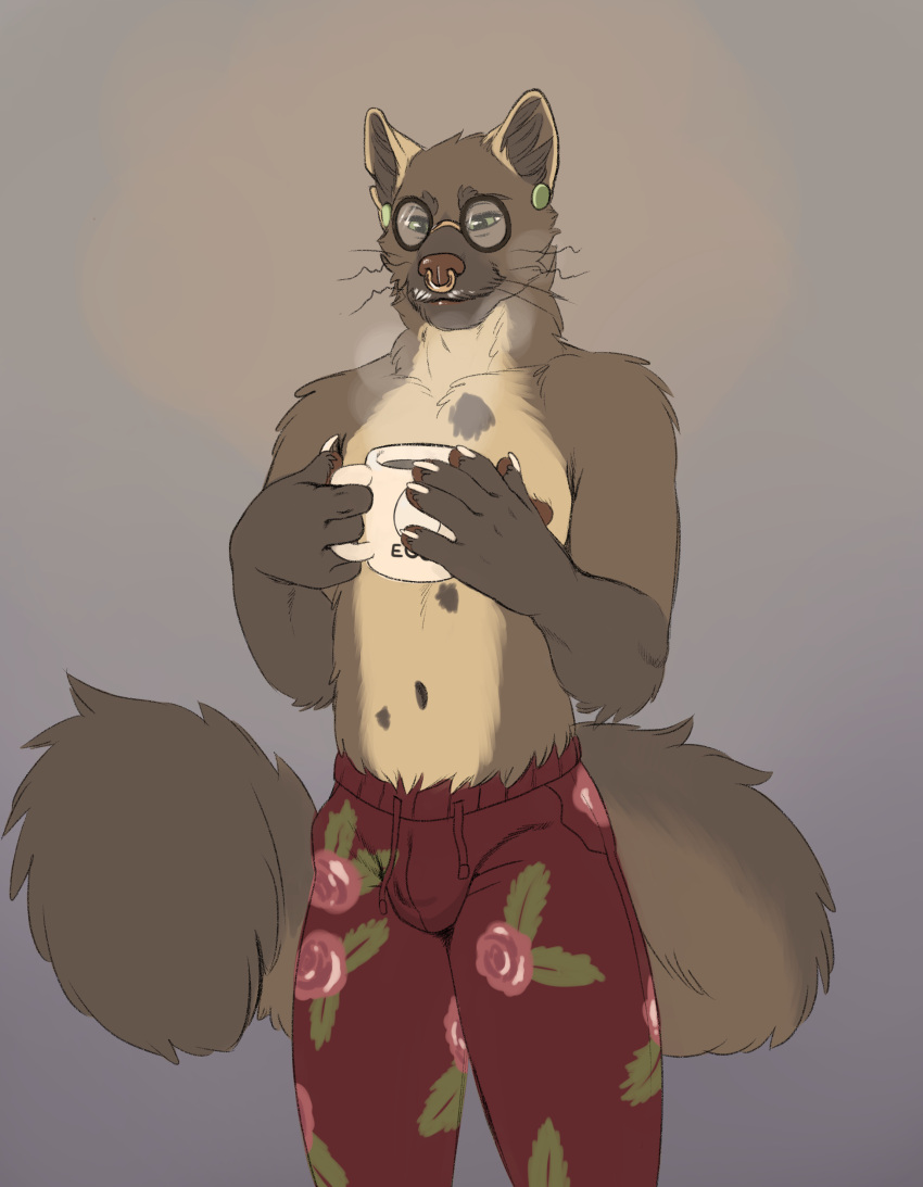 absurd_res anthro drewzy hi_res male mammal marten mustelid musteline nonbinary_(lore) pine_marten possumpecker solo