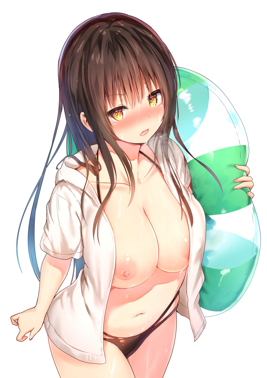 bikini kotegawa_yui nipples open_shirt sune_(mugendai) swimsuits to_love_ru