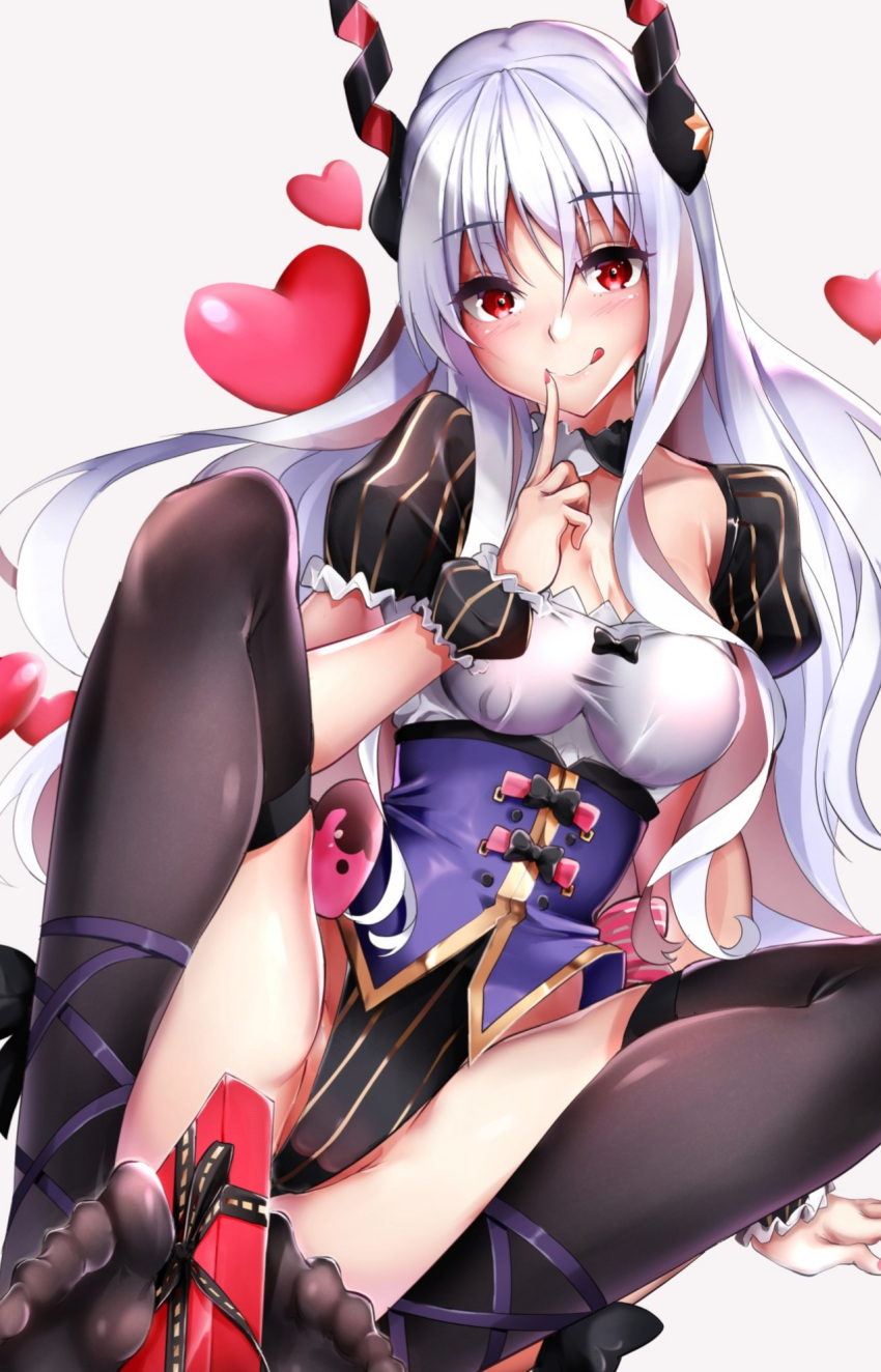 1girl bangs black_legwear bow breasts caren_hortensia caren_hortensia_(amor_caren) corset fate/grand_order fate_(series) frills hair_ornament highleg highleg_leotard highres leotard long_hair looking_at_viewer md5_mismatch medium_breasts pink_bow pink_eyes puffy_short_sleeves puffy_sleeves resolution_mismatch sezoku short_sleeves source_larger thighhighs thighs very_long_hair wavy_hair white_hair wrist_cuffs