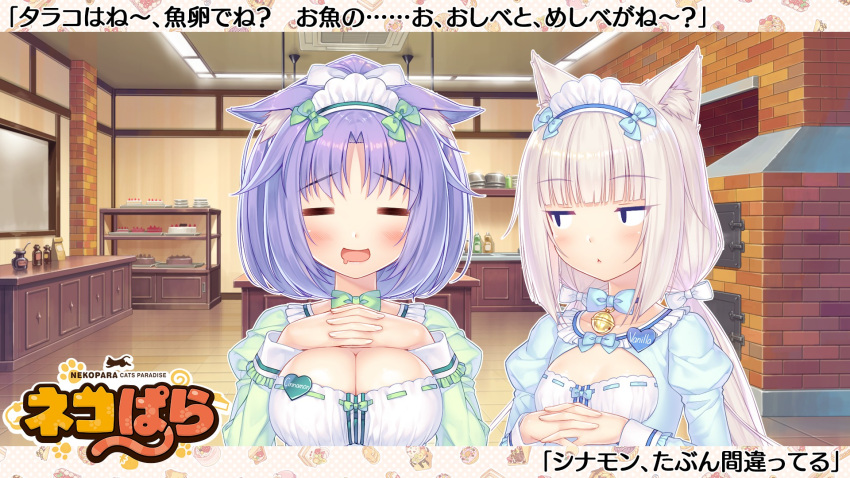 animal_ears cat_ears cat_girl cat_tail cinnamon_(nekopara) highres kitchen nekopara sayori_(neko_works) tagme tail vanilla_(nekopara) waitress