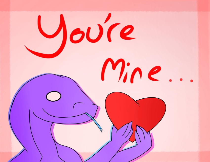 &lt;3 absurd_res hi_res holidays male no_pupils pokelov reptile scalie simple_background smile snake solo text tongue tongue_out valentine's_day