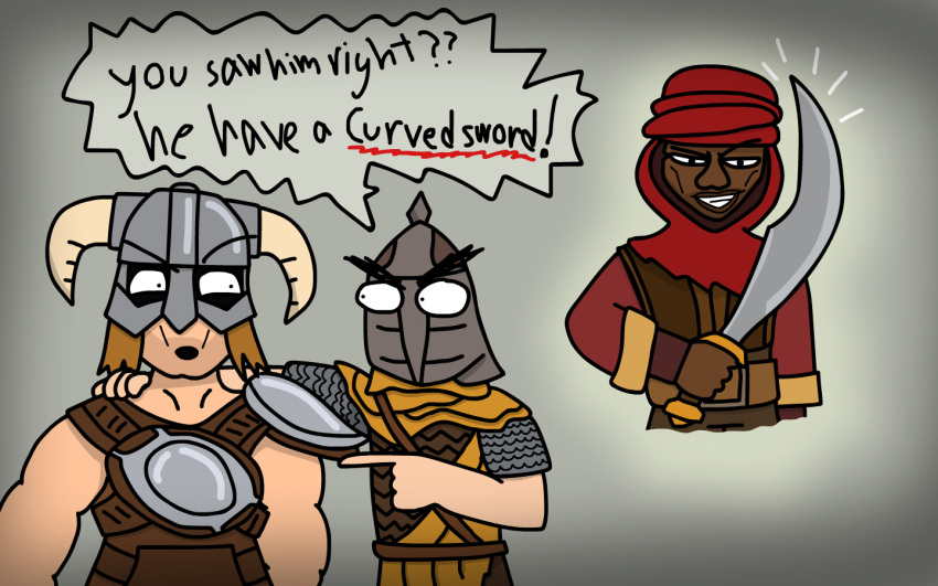 bethesda_softworks biggerjjay digital_drawing_(artwork) digital_media_(artwork) dovahkiin dragonborn_(skyrim) human humor male mammal meme not_furry skyrim skyrim_hold_guard the_elder_scrolls video_games whiterun