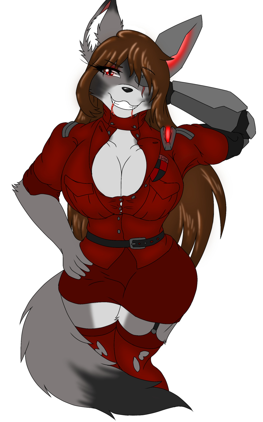 absurd_res anthro canid canine canis clothed clothing cosplay costume cybernetics cyborg female fenririan halloween hi_res holidays late machine mammal partially_(disambiguation) solo vampire wolf wolfeddown